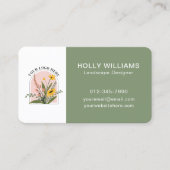 ロゴを追加するQRコードシンプル植物学 名刺 (正面)