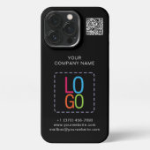 ロゴを追加するQRコード白黒の個人設定 iPhoneケース (裏面)