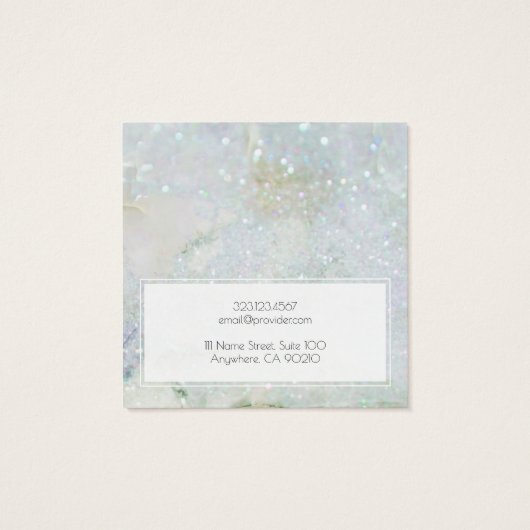 ロゴを追加するQuArtzグリッタークリスタルイヤリングディスプレイ (裏面)