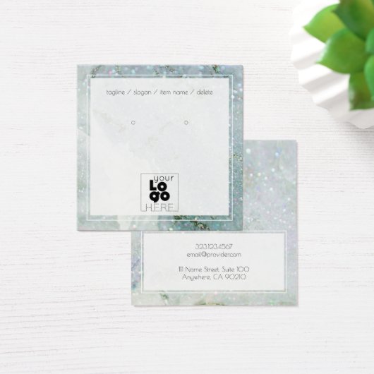 ロゴを追加するQuArtzグリッタークリスタルイヤリングディスプレイ (デスク)