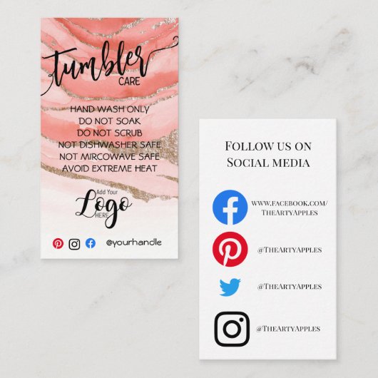 ロゴを追加するTUMBLERカー気にドのビニールビジネス 名刺 (正面/裏面)