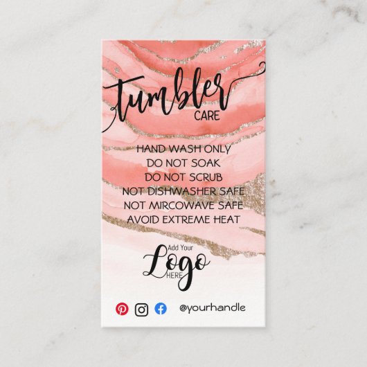 ロゴを追加するTUMBLERカー気にドのビニールビジネス 名刺 (正面)