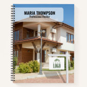 ロゴを追加す実在る資産署名カスタム ノートブック (正面)