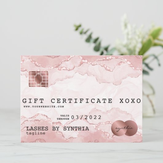 ロゴを追加できるモダンなクレジットカード型ギフト券 (スタンド正面)