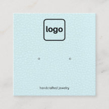 ロゴを追加アクアブルーレザースタッドイヤリングディスプレイ