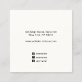 ロゴを追加アクアブルーレザースタッドイヤリングディスプレイ スクエア名刺 (裏面)