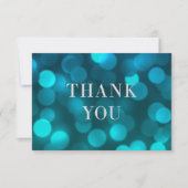 ロゴを追加アクアブルー《写真》ぼけ味ライトシルバーフェイク サンキューカード (正面)