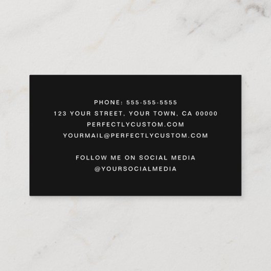 ロゴを追加カスタムするフォトブラックプロフェッショナル 名刺 (裏面)