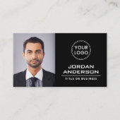 ロゴを追加カスタムするフォトブラックプロフェッショナル 名刺 (正面)