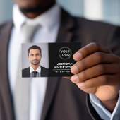 ロゴを追加カスタムするフォトブラックプロフェッショナル 名刺