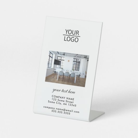 ロゴを追加カスタム文字会社の写真 台座サイン (正面)