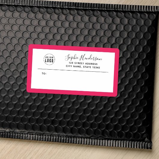 ロゴを追加カスタム縁ど書差出人住所 ラベル