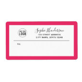 ロゴを追加カスタム縁ど書差出人住所 ラベル (正面)