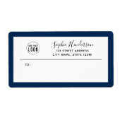 ロゴを追加カスタム縁ど書差出人住所 ラベル (正面)