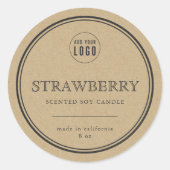 ロゴを追加クラシックするグレー縁どKraft製品ラベル ラウンドシール (正面)