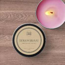 ロゴを追加クラシックするグレー縁どKraft製品ラベル ラウンドシール