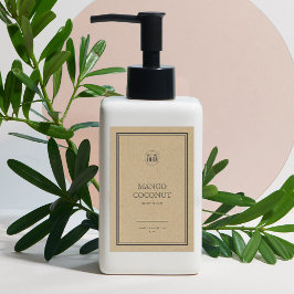 ロゴを追加クラシックするグレー縁どKraft製品ラベル ワインラベル