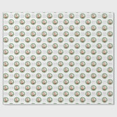 ロゴを追加クリスマスサンタギフトパターン会社 ラッピングペーパー (フラット)