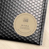 ロゴを追加グレイ縁どソーシャルメディアブランディングKraft ラウンドシール