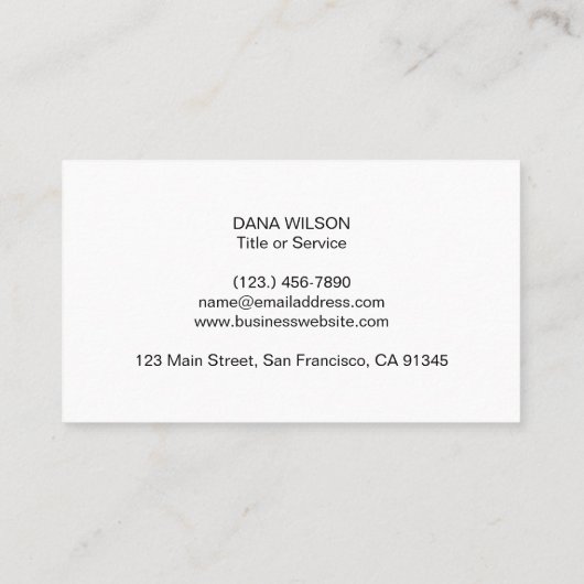 ロゴを追加シンプルするミニマル白黒 名刺 (裏面)