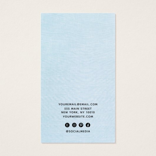 ロゴを追加シンプルする青いイヤリングディスプレイカード (裏面)