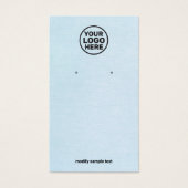 ロゴを追加シンプルする青いイヤリングディスプレイカード (正面)