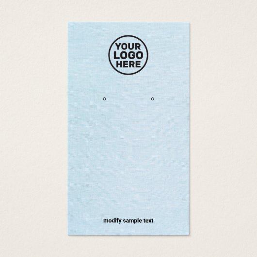 ロゴを追加シンプルする青いイヤリングディスプレイカード (正面)