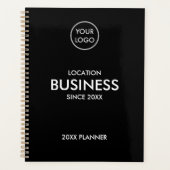 ロゴを追加シンプルモダンBlackカスタム Business プランナー手帳 (正面)