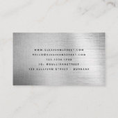ロゴを追加シンプルSilver Brushed Metal 名刺 (裏面)