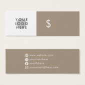 ロゴを追加タンベージュグレーソーシャルメディア価格ラベル (正面&裏面)