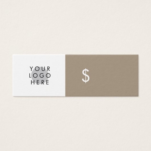 ロゴを追加タンベージュグレーソーシャルメディア価格ラベル (正面)