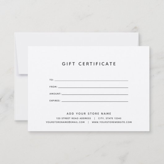 ロゴを追加ダークグレーKraft縁どギフト証明書 (裏面)