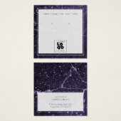 ロゴを追加パープルグリッター大理石イヤリングディスプレイカード (正面&裏面)