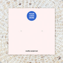 ロゴを追加ピンクスタッドイヤリングディスプレイカード