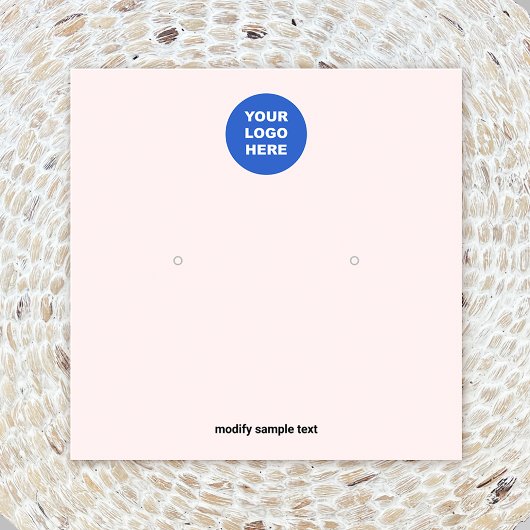 ロゴを追加ピンクスタッドイヤリングディスプレイカード