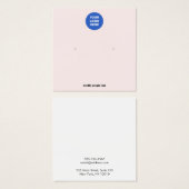 ロゴを追加ピンクスタッドイヤリングディスプレイカード (正面&裏面)