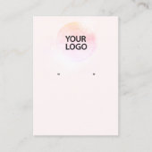 ロゴを追加ピンク色のイヤリング表示ホルダー 名刺 (正面)