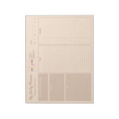 ロゴを追加ベージュのパーソナライズされた波付き毎日プランナー ノートパッド (回転)