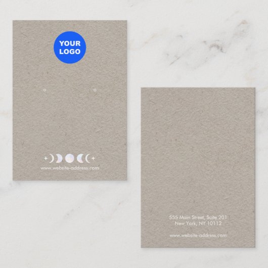 ロゴを追加ムーンフェイズクラフトイヤリングディスプレイブシン 名刺 (正面/裏面)