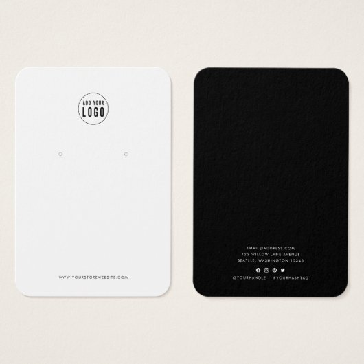 ロゴを追加モダンカスタムするカラーイヤリングディスプレイカード (正面&裏面)