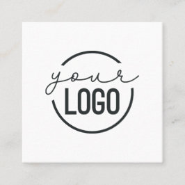 ロゴを追加モダンミニマルシンプル白四角 スクエア名刺