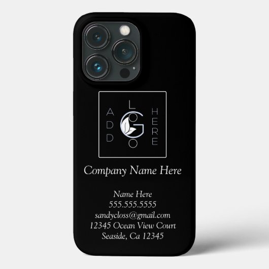 ロゴを追加モダンミニマル白スクリプト文字黒 Case-Mate iPhoneケース (裏面)