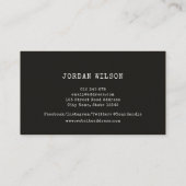 ロゴを追加素朴KraftタイプライターDark Gray 名刺 (裏面)