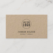 ロゴを追加素朴KraftタイプライターDark Gray 名刺 (正面)