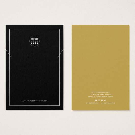 ロゴを追加縁どカスタムカラーネックレスディスプレイカード (正面&裏面)