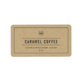 ロゴを追加縁どグレーとラインKraft製品ラベル ラベル (正面)