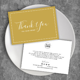 ロゴを追加縁ど白編集可能な色 サンキューカード