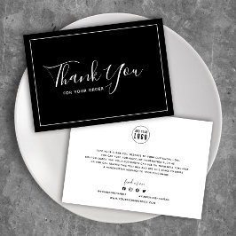 ロゴを追加縁ど白編集可能な色 サンキューカード