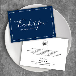 ロゴを追加縁ど白編集可能な色 サンキューカード