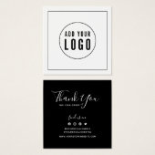 ロゴを追加縁ど黒Social Thank You Insert (正面&裏面)